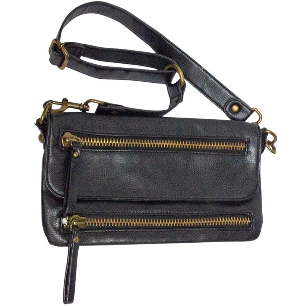 Black Shoulder Bag HOLLYWOOD INTUITION by Jayne Hersch Small Faux Leather Purse